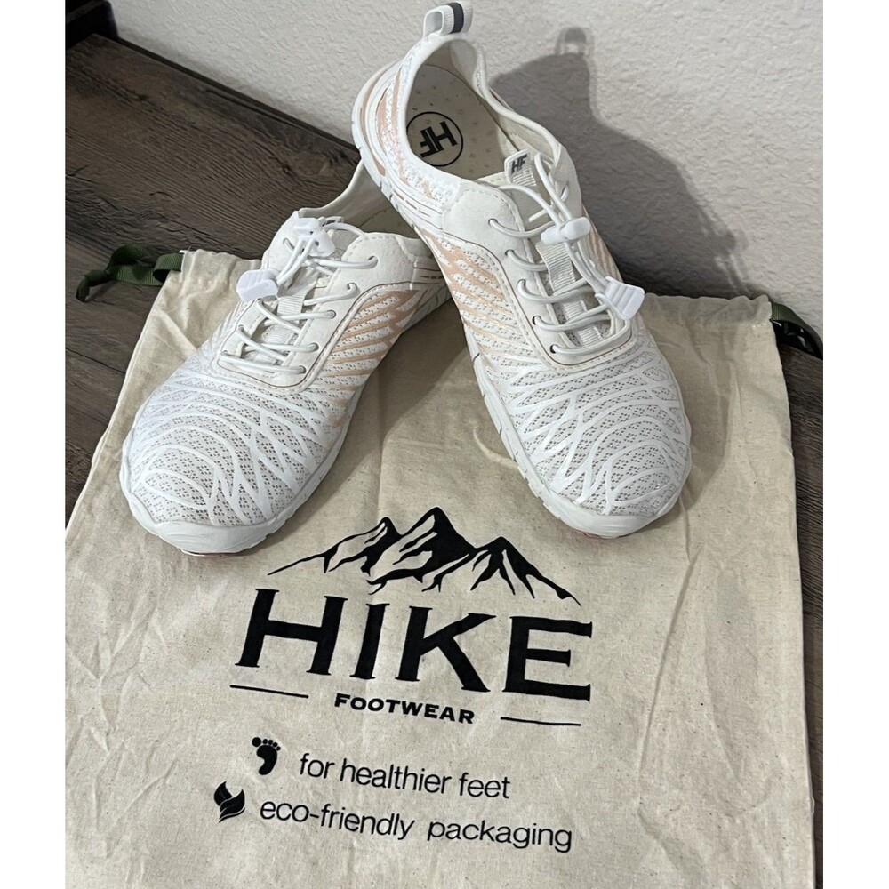 HIKE Footwear HF Lorax Barefoot Shoes W7/M5 White Peach Casual Comfort Flex